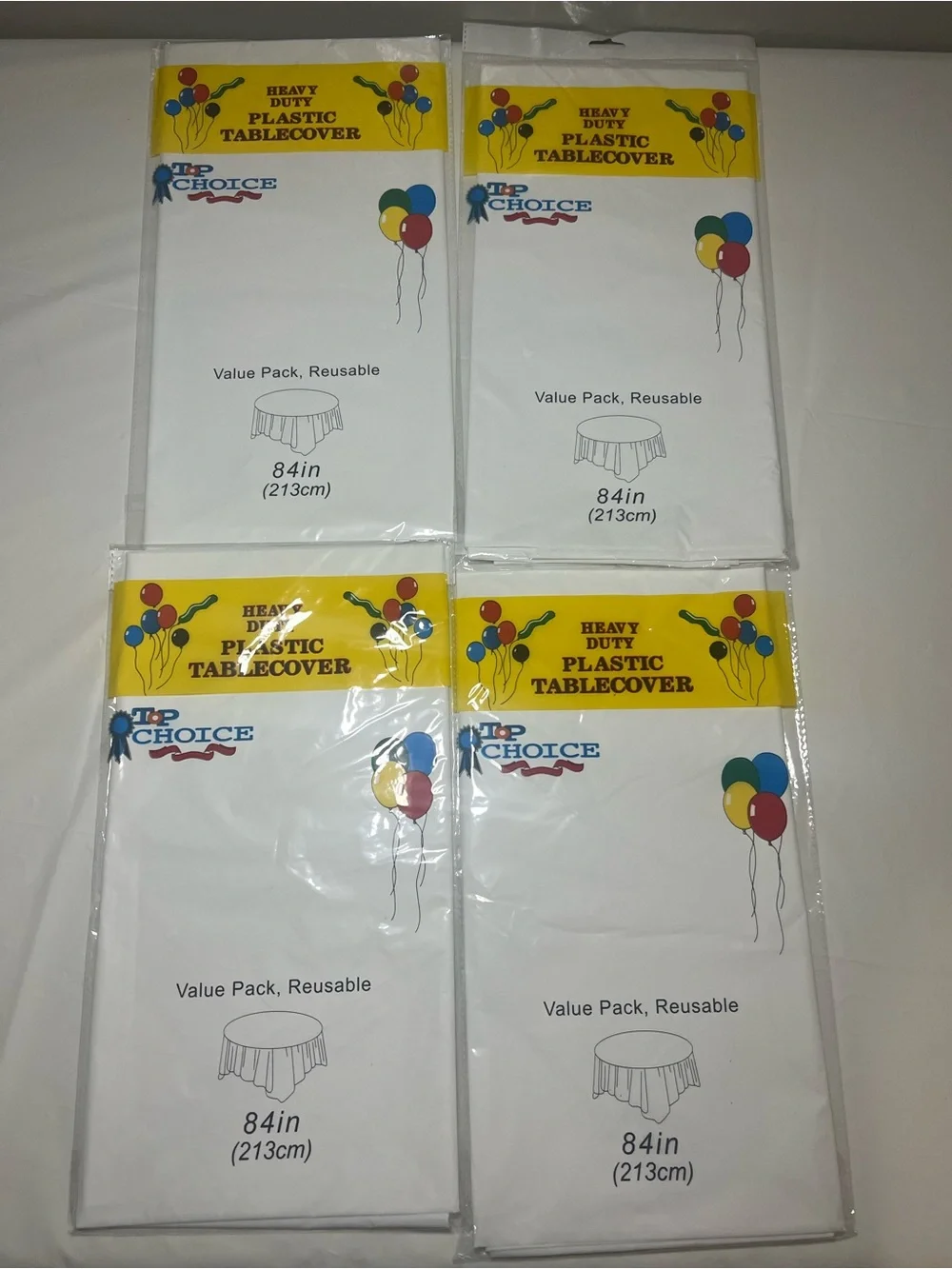 NEW Heavy Duty Reusable Round Plastic Table Covers Lot 84in